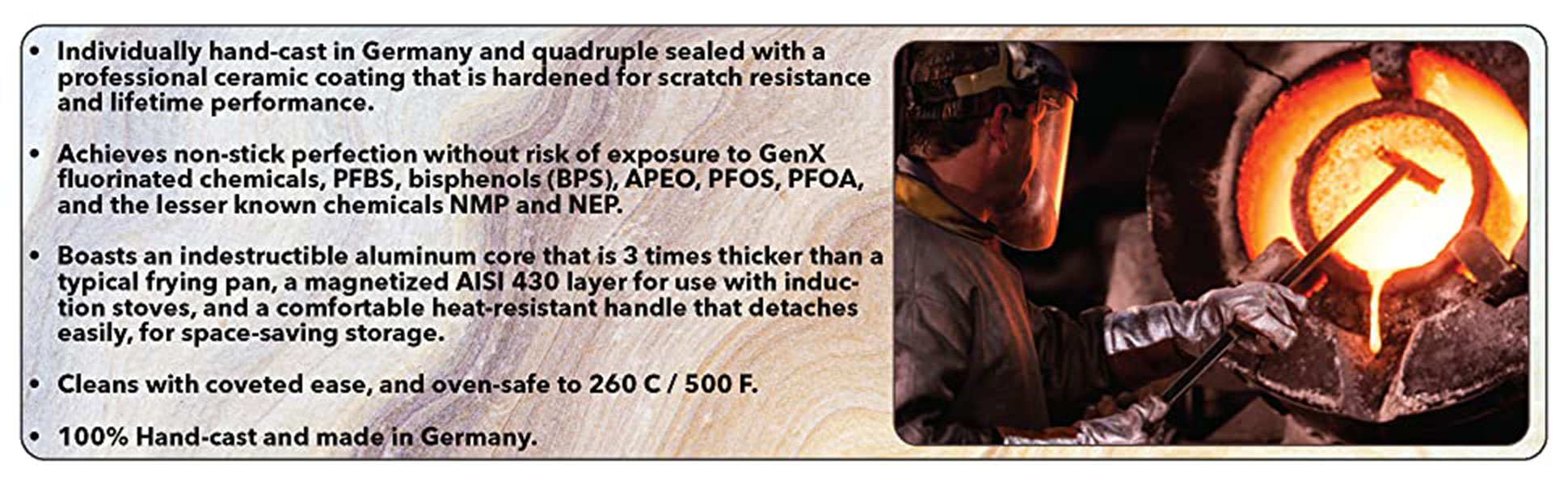 Ozeri Professional Series Ceramic Pan, Hand Cast and Made in Germany Ozeri Professional Series Ceramic Pan, Hand Cast and Made in Germany